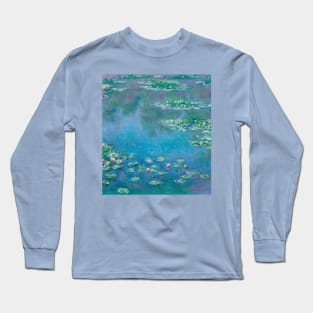 "Water Lillies in a Pond" Monet Painting Design Long Sleeve T-Shirt